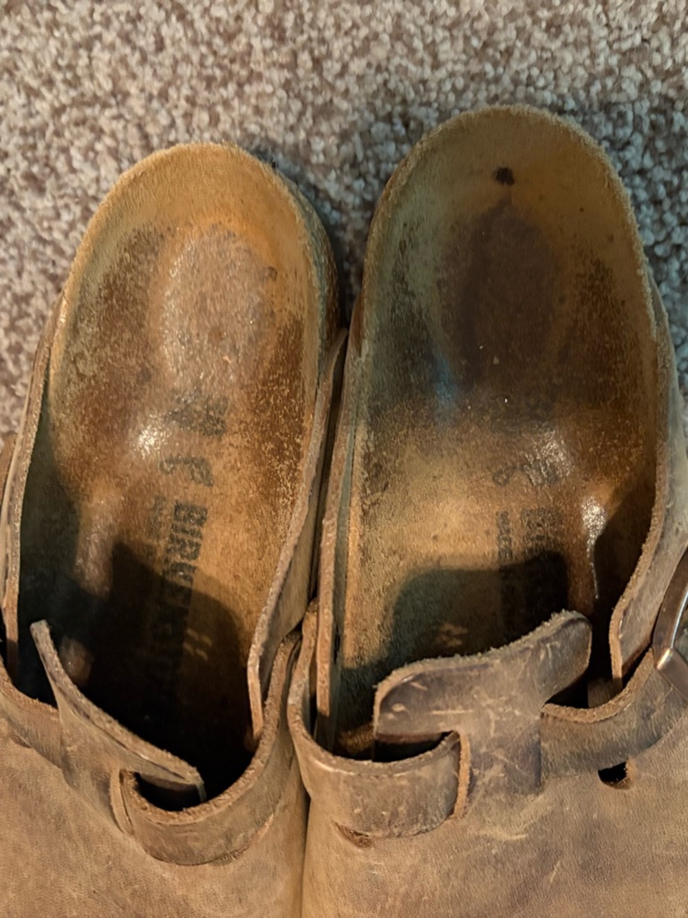 Birkenstock Brown Suede Slip-On Clogs with Buckle - Picture 5 of 7